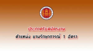 ประกาศรับสมัครลูกจ้างชั่วคราว ตำแหน่งยามรักษาการณ์ 1 อัตรา